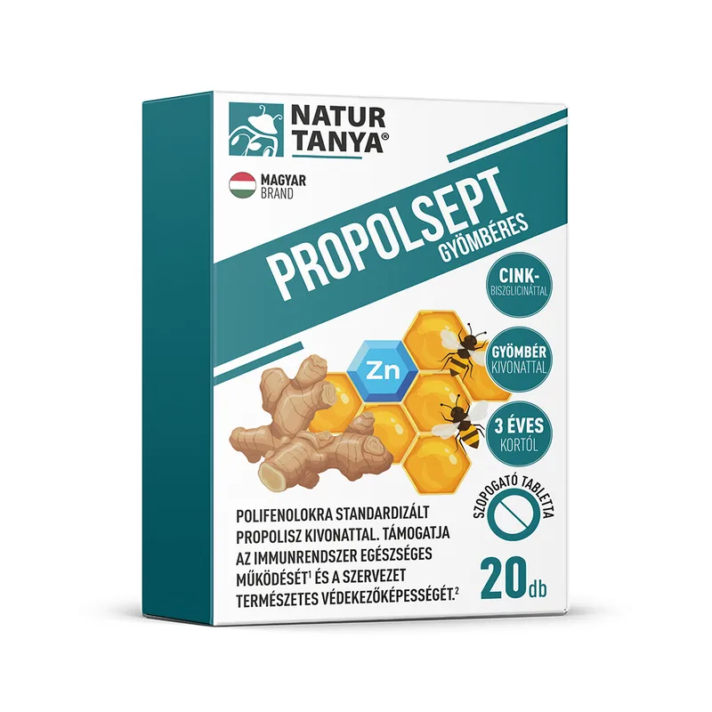 Natur Tanya Propolsept gyömbéres szopogató tabletta, 20 db