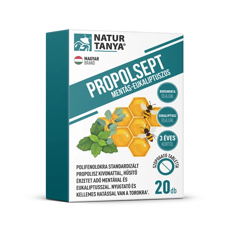 Natur Tanya Propolsept mentás-eukaliptuszos szopogató tabletta, 20 db