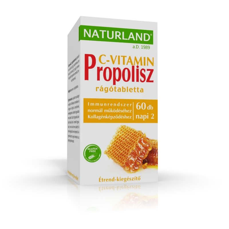 Naturland propolisz + C rágótabletta, 60 db